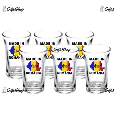 Made in arad romania, set 6 pahare shout, model 27bs